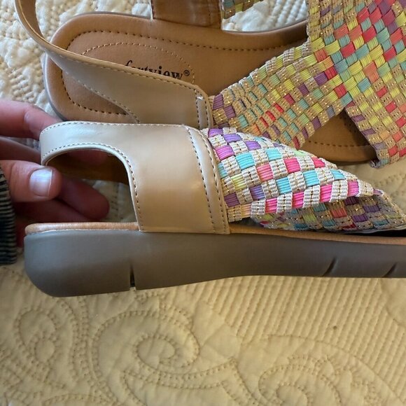 Super cute comfy pastel sandals LIKE NEW women's size 8.5 - Picture 6 of 6